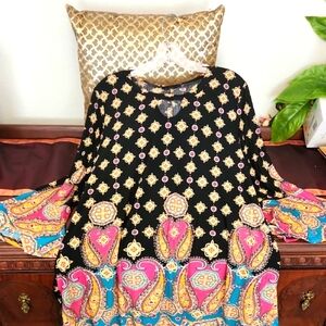 Elegant Black Paisley Women's Top